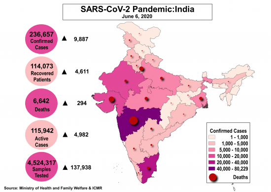 SARS Cov2 Pandemic India Map Social as on 6 June.png