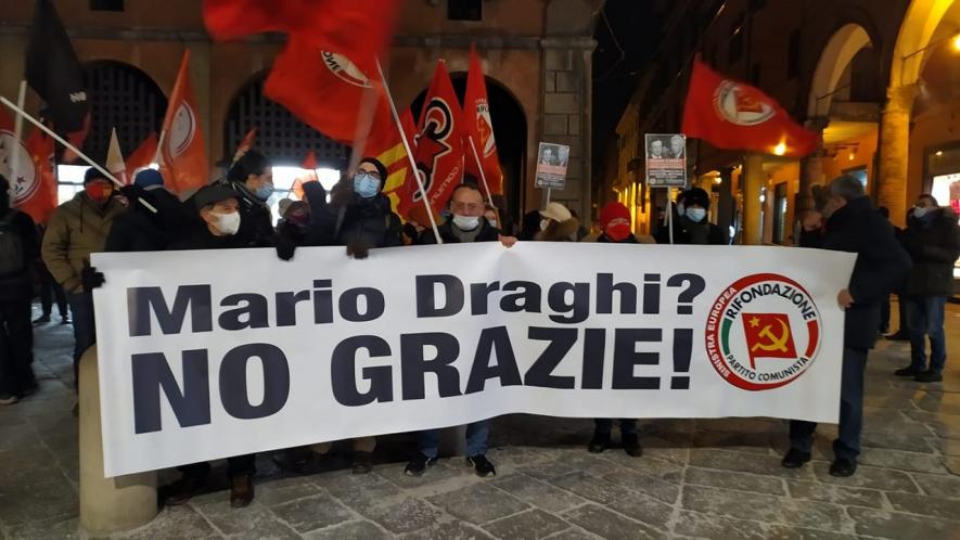 मारियो ड्रेगी के नेतृत्व वाली नई सरकार का इटली की लेफ़्ट पार्टी ने विरोध किया