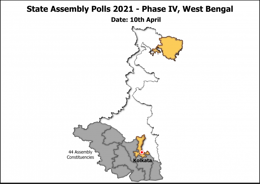 बंगाल चुनाव: चौथे चरण में 44 विधानसभा सीटों पर मतदान