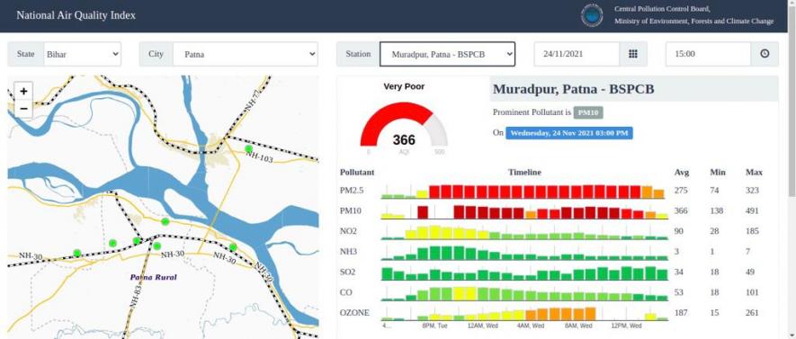 बिहार में ज़हरीली हवा से बढ़ी चिंता, पटना का AQI 366 पहुंचा