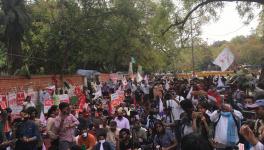 दिल्ली: छात्र, युवा और मज़दूरों ने बेरोज़गारी के ख़िलाफ़ किया संयुक्त प्रदर्शन