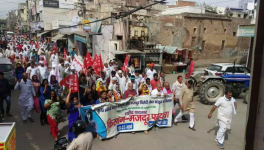 हरियाणा : 23 मार्च और भारत बंद के मद्देनज़र किसानों-मज़दूरों ने निकाली पदयात्रा