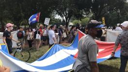 क्यूबा पर प्रतिबंधों के ख़िलाफ़ अमेरिका में "अनब्लॉक क्यूबा" प्रोटेस्ट