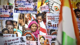 Congress women workers protest against BJP, Adani at Jantar Mantar